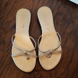 Italian Shoemakers Gold and Sparkle Rhinestone Sandal